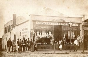 A picture of a Victorian butchers as an invitation to 'take a butchers' at our SEO blog writing services.